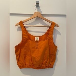NWT TWIK orange cotton crop top in size L